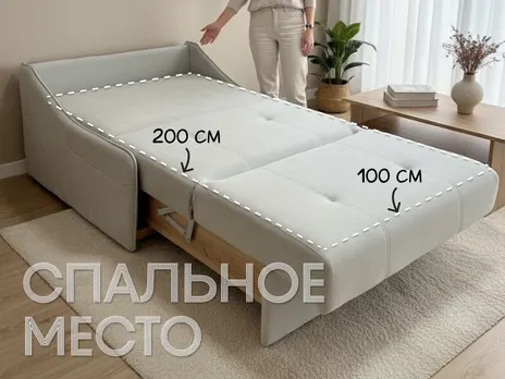 Диван Сити-100 прямой детский 111 см без подлокотников Прямой 111 см аккордеон велюр серый купить в Минске — миниатюра 3