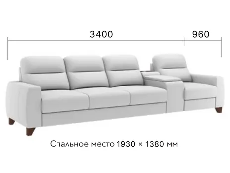 Диван Бруно прямой 340 см дельфин бархат зеленый купить в Минске — миниатюра 6