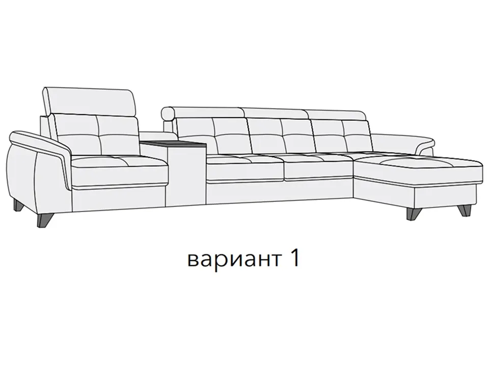 Диван Кватро П-образный 345 см — отличительные особенности данной модели, фото 1