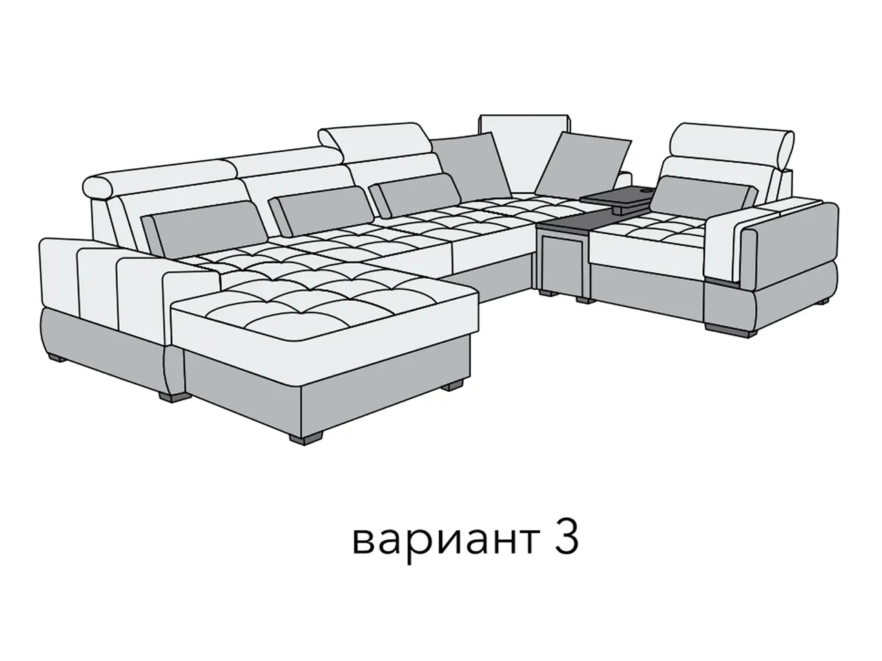 Диван Гранд прямой 227 см серый — отличительные особенности данной модели, фото 4