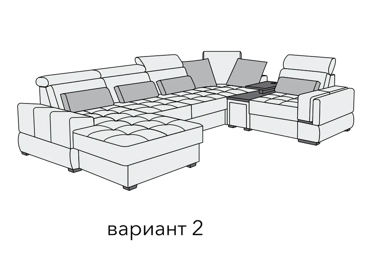Диван Гранд прямой 227 см серый — отличительные особенности данной модели, фото 3