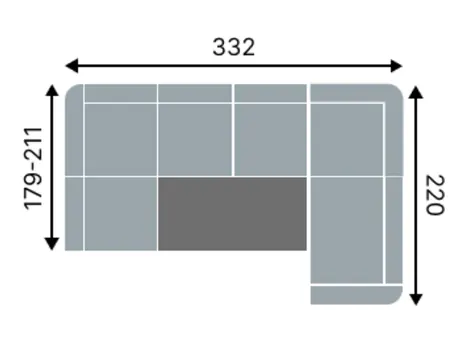 Диван ZE-EM 20028 П-образный 332 см рогожка серый купить в Минске — миниатюра 4