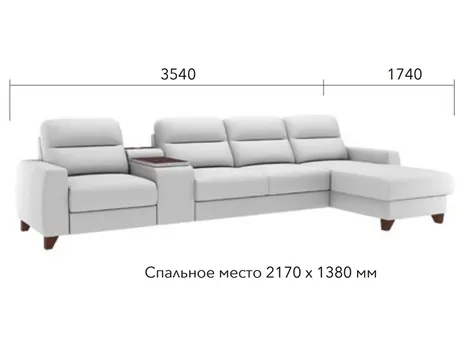 Диван Бруно угловой 344 см дельфин бежевый купить в Минске — миниатюра 6