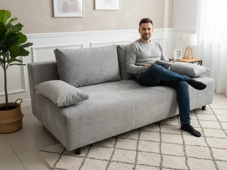 Диван Невада прямой 202 см еврокнига бархат серый купить в Минске — миниатюра 10