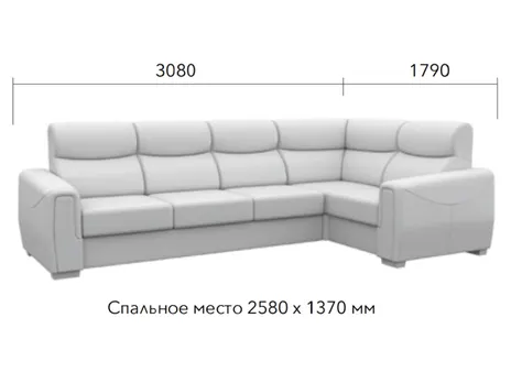 Диван Кредо угловой 308 см дельфин бежевый купить в Минске — миниатюра 4