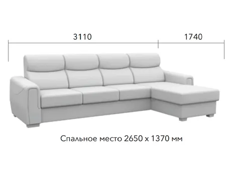 Диван Кредо угловой 311 см дельфин рыжий купить в Минске — миниатюра 4