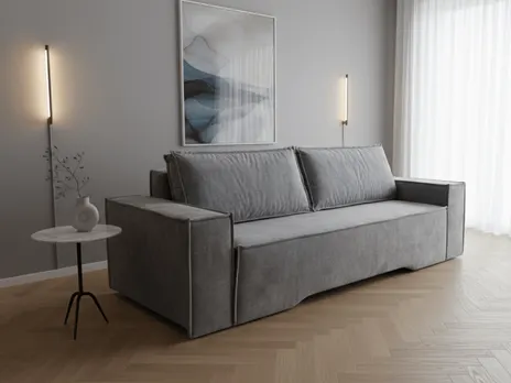 Диван Цезарь мод.4 LUX прямой 250 см тик-так / пантограф бархат серый купить в Минске