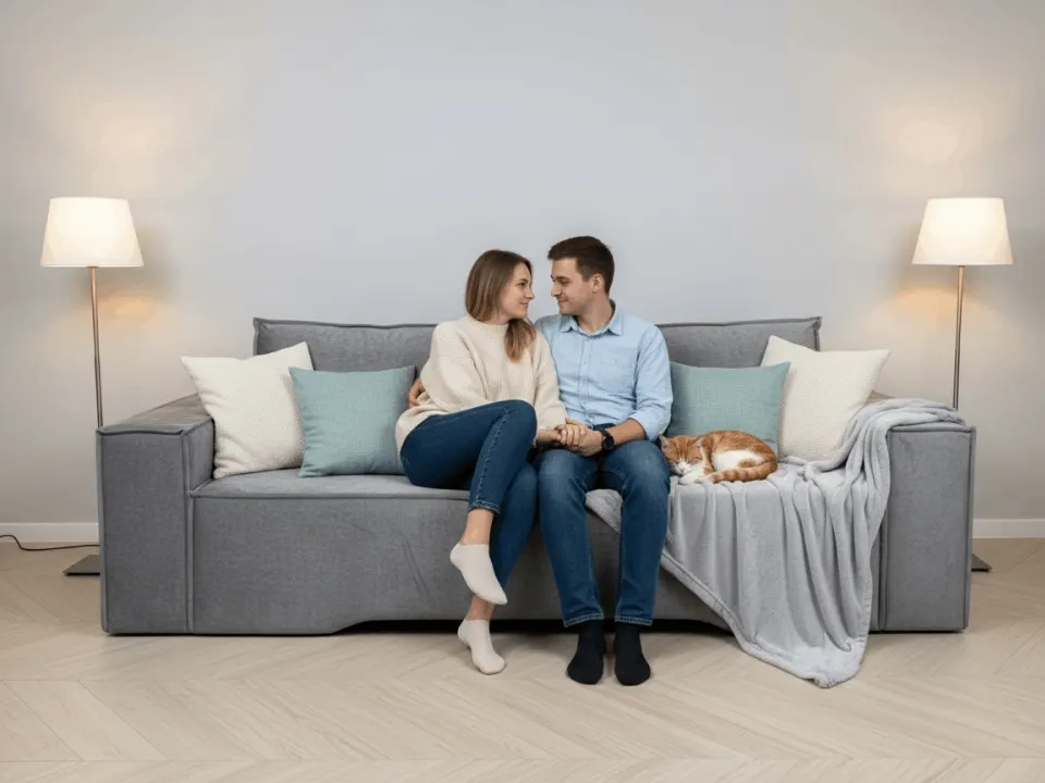 Диван Цезарь мод.4 LUX прямой 250 см тик-так / пантограф бархат серый купить в Минске — миниатюра 13