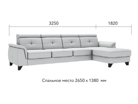 Диван Кватро угловой 325 см коричневый дельфин купить в Минске — миниатюра 3