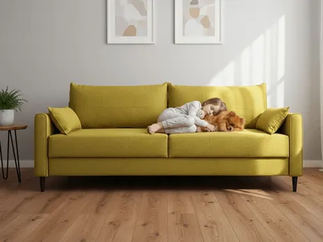 Диван Альсей прямой 220 см горчичный тик-так / пантограф бархат желтый купить в Минске — миниатюра 10