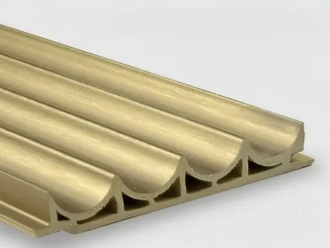 Рифленая бамбуковая панель Wave gold metal 2800×100×15 мм (1 шт = 0,28 кв.м) Панели стеновые и потолочные золотистый купить в Минске — миниатюра 5