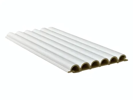 Рифленая бамбуковая панель Pipe white skin 2800×123×15 мм (1 шт = 0,3444 кв.м) Панели стеновые и потолочные белый купить в Минске — миниатюра 2