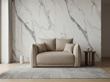 Стеновая бамбуковая панель Calacatta White glossy C connect Калакатта белый глянцевый 2800×1100×5 мм (1 шт = 3,08 кв.м) Панели стеновые и потолочные белый купить в Минске