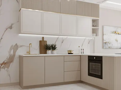 Стеновая бамбуковая панель Calacatta Gold matt C connect Калакатта золотой матовый 2800×1080×5 мм (1 шт = 3,024 кв.м) Панели стеновые и потолочные бежевый купить в Минске — миниатюра 7