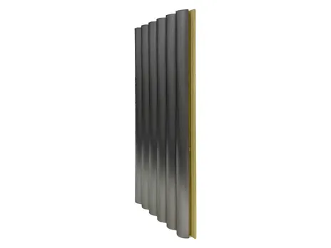 Рифленая бамбуковая панель Pipe silver metal 2800×123×15 мм (1 шт = 0,3444 кв.м) Панели стеновые и потолочные серый купить в Минске — миниатюра 2