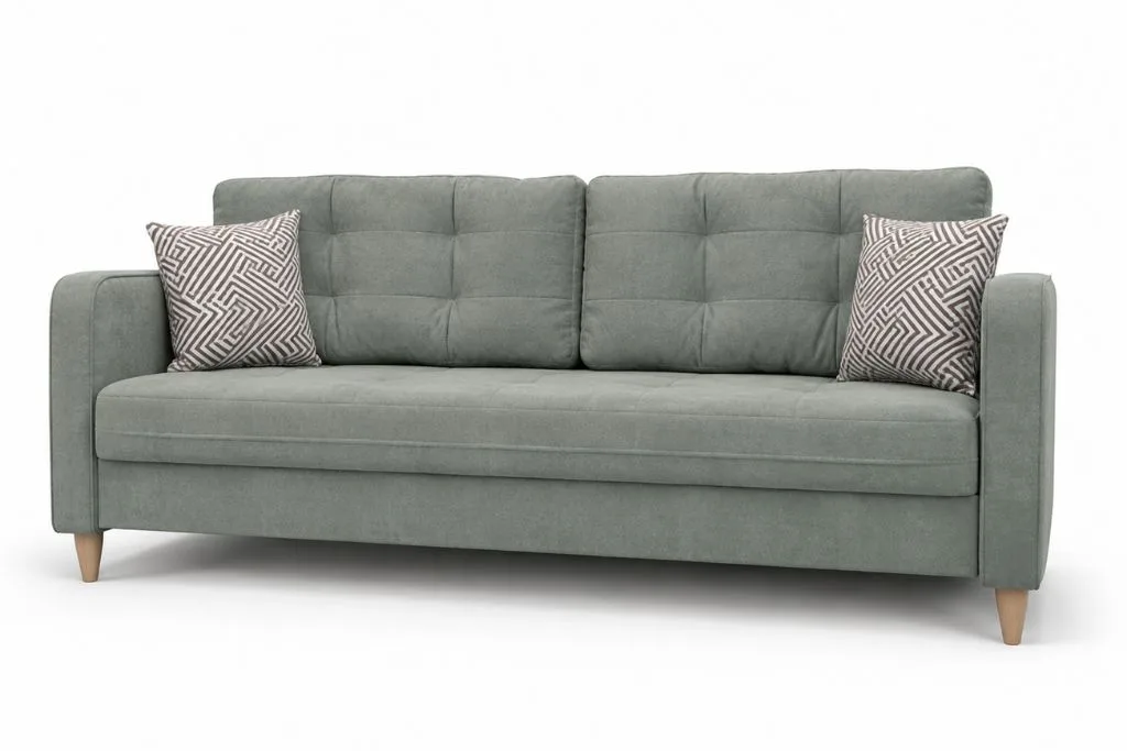 Диван Вернамо с пружинным блоком прямой 220 см шалфей тик-так / пантограф микровелюр шалфей купить в Минске — фото 2