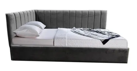 Кровать №2-1,2пм угловая 120 × 200 тёмно-серая Кровати микровелюр тёмно-серый купить в Минске
