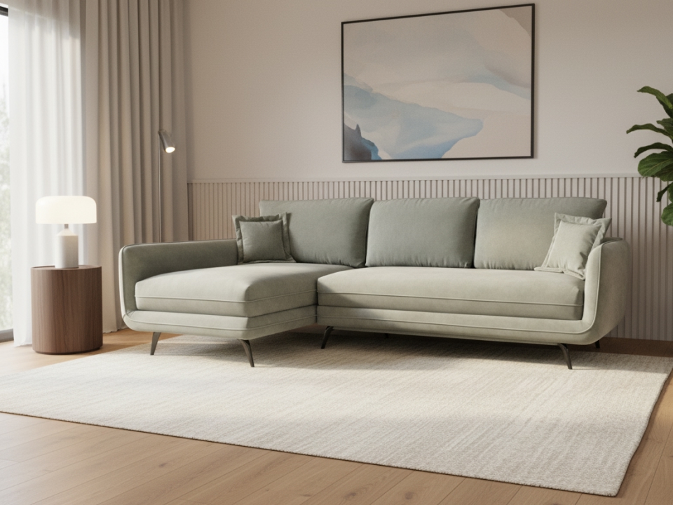 Диван Линдисей угловой 260 см серый — купить по выгодной цене в Минске