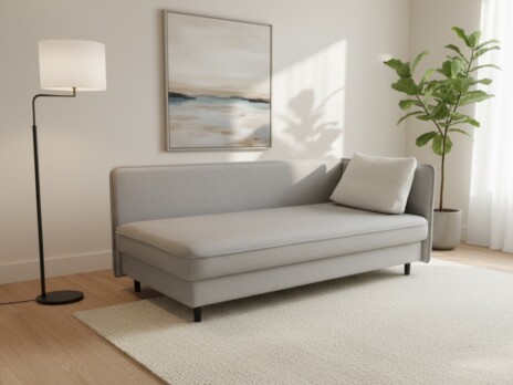 Тахта Эльза-4 208 см односпальная серая микровелюр — купить по выгодной цене в Минске